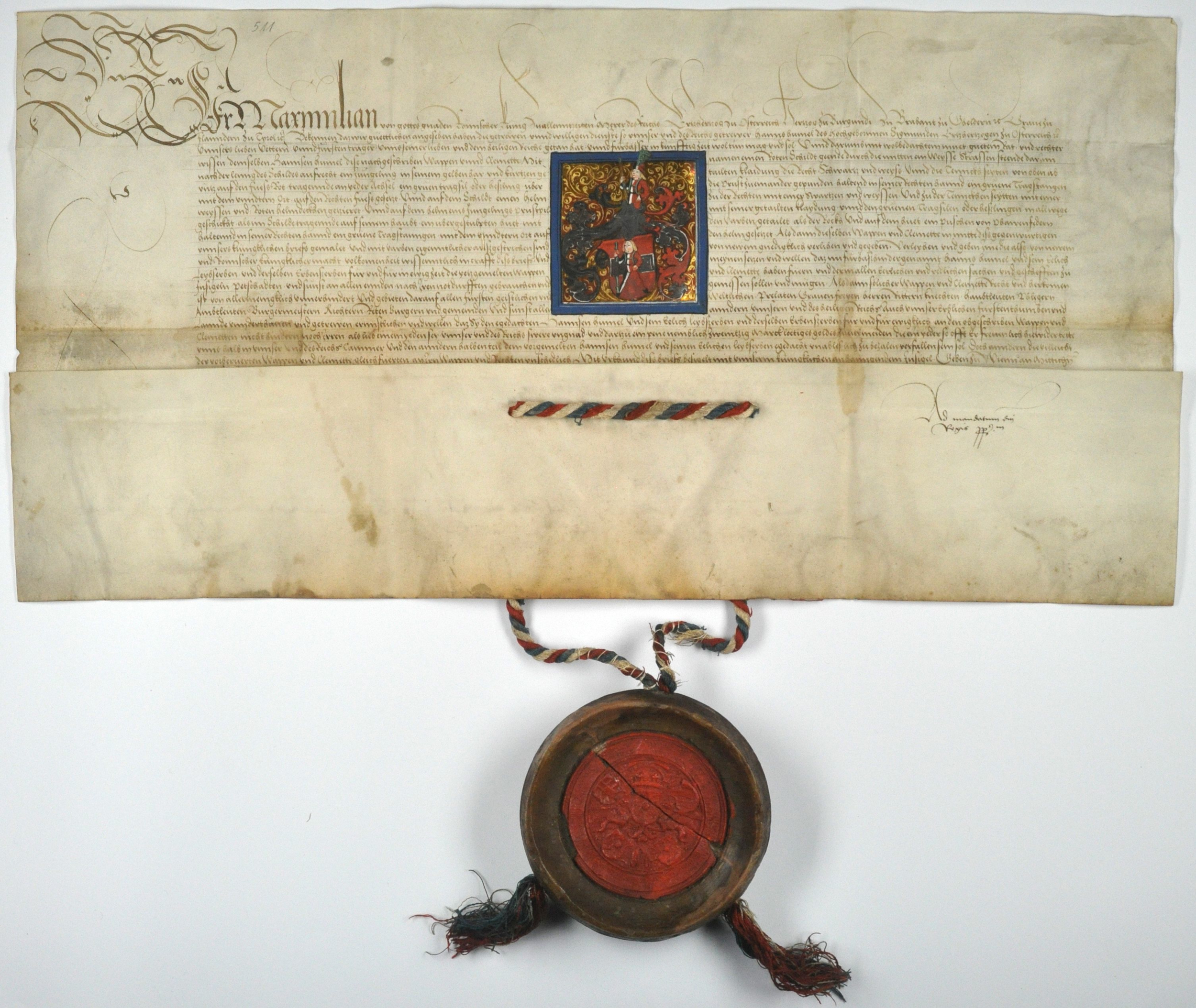 Eine Aufwändig Gestaltete Mittelalterliche Urkunde