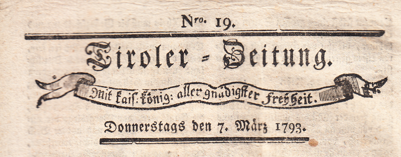 Aus Der Tiroler-Zeitung Anno 1793, Teil 1