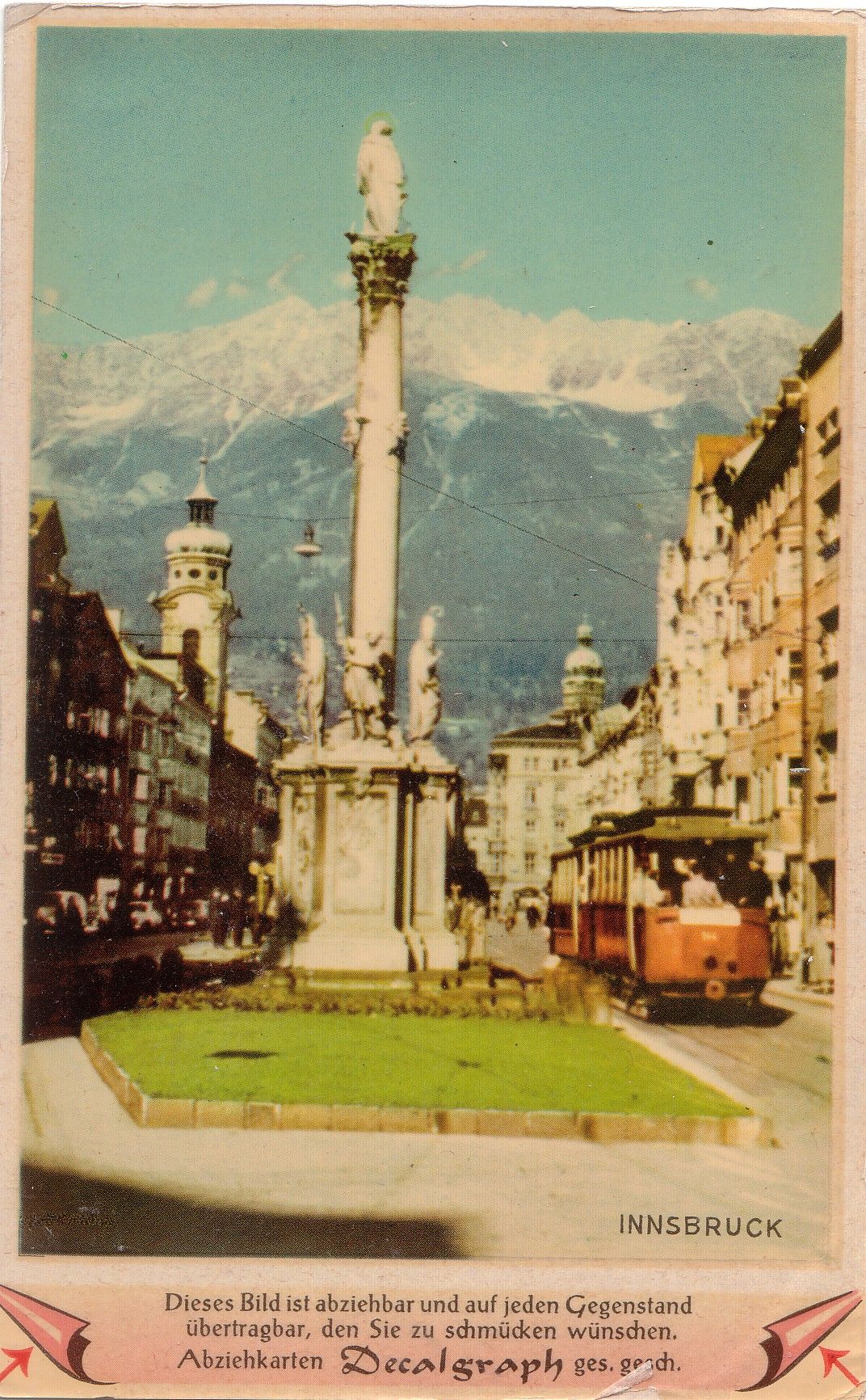 Eine „Abziehkarte“ Mit Einem Motiv Aus Innsbruck