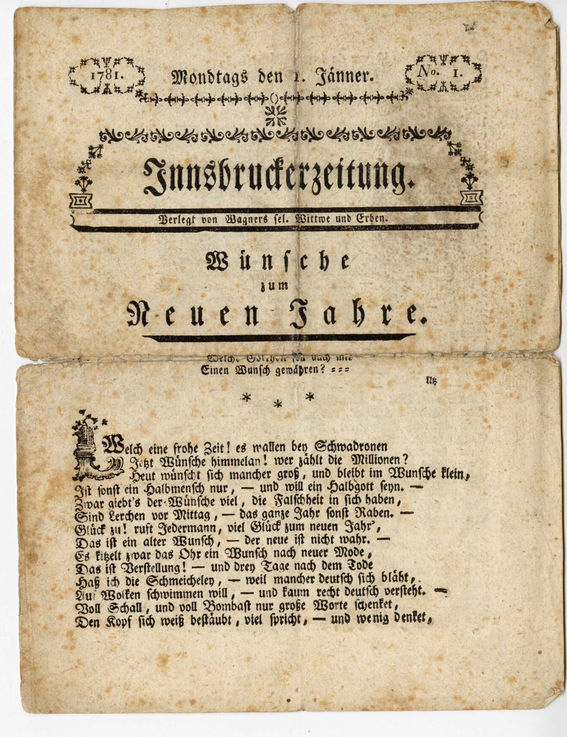 Ein Blick In Die Zeitung Anno 1781