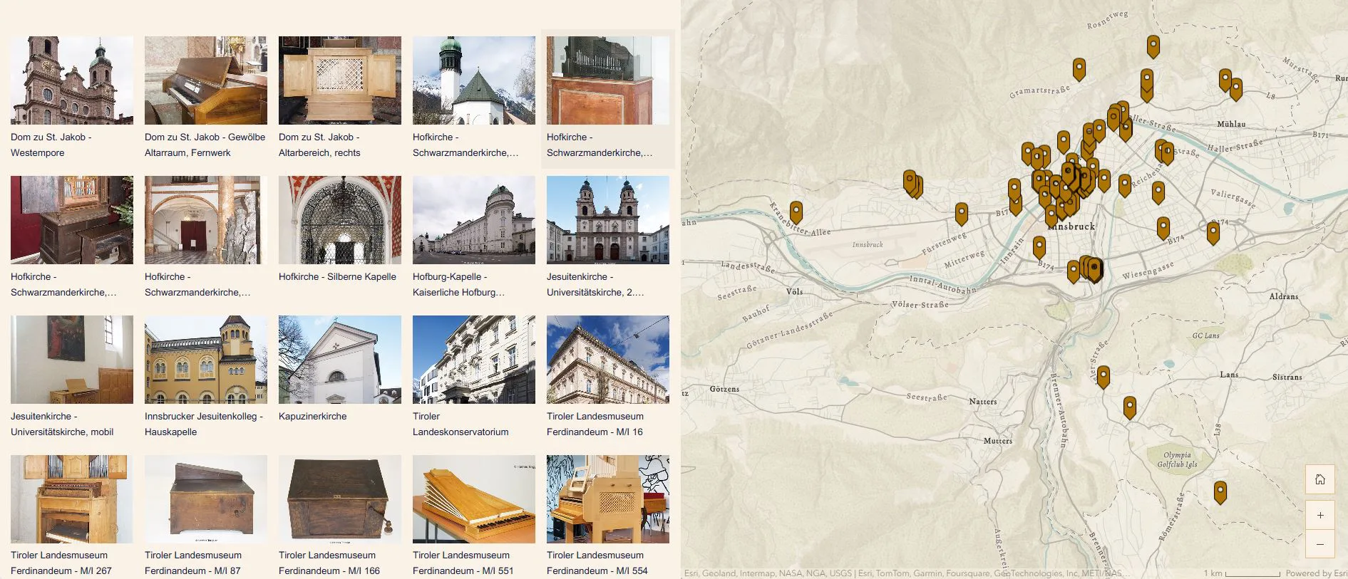 Innsbrucks Neue Orgelkarte