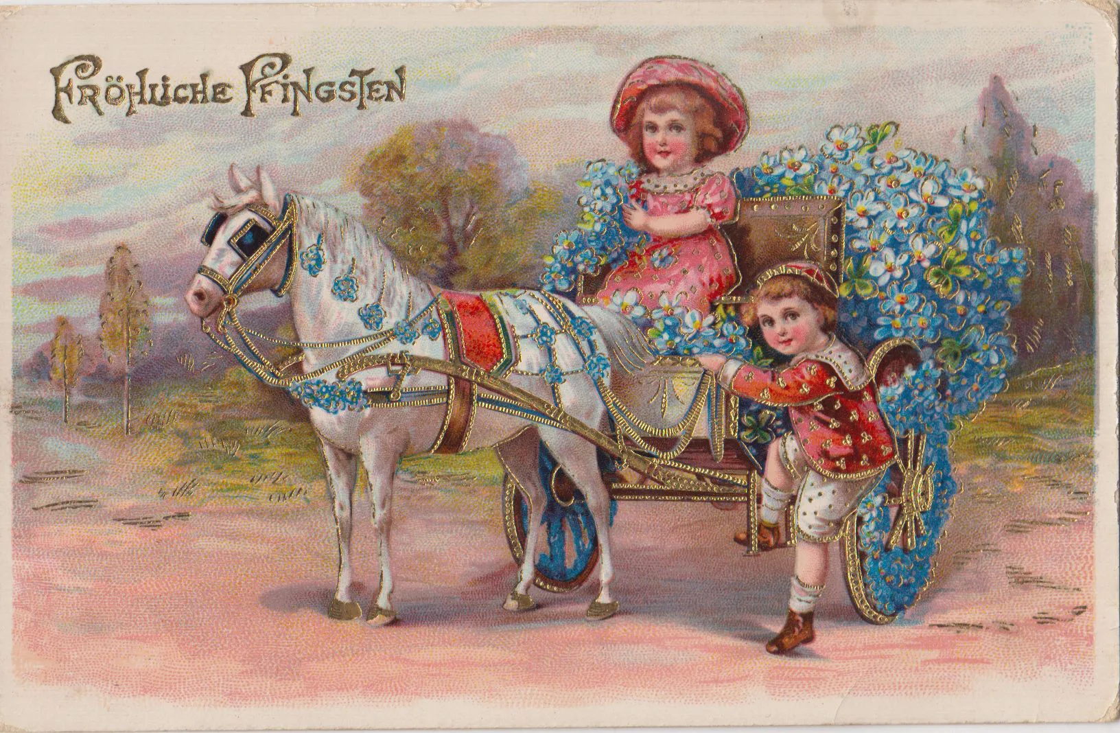 Eine Hübsche Pfingstgruß-Postkarte