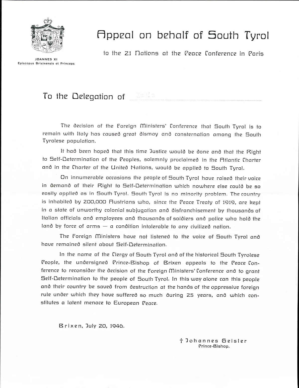 South Tyrol’s Plea For Freedom (I.)