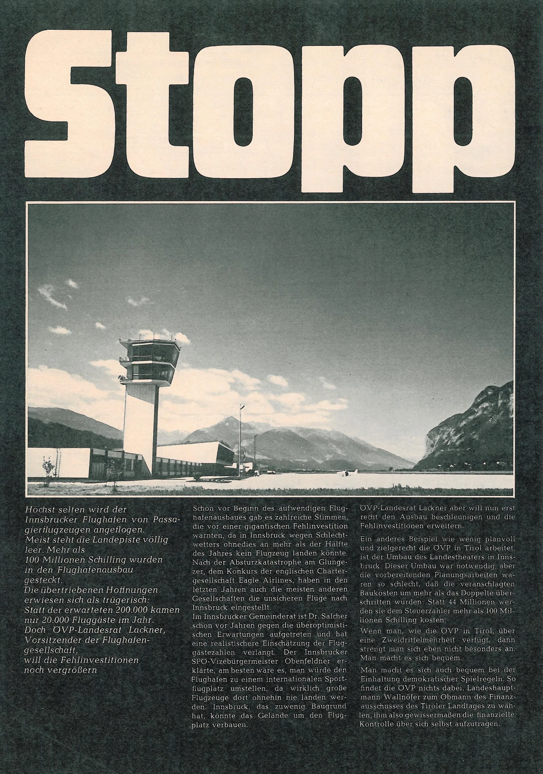 Tirol Modern – Ohne Flughafen?