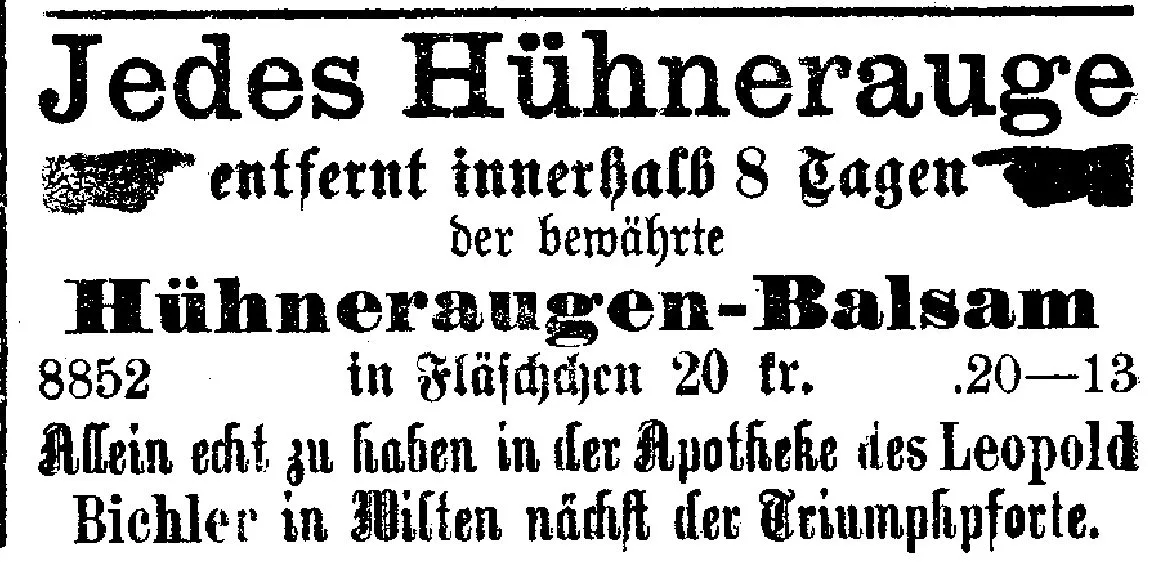 Hühnerauge? Ab Zur Triumphpforte. – Ein Heilmittel, Das Innsbruck Einst Eroberte.