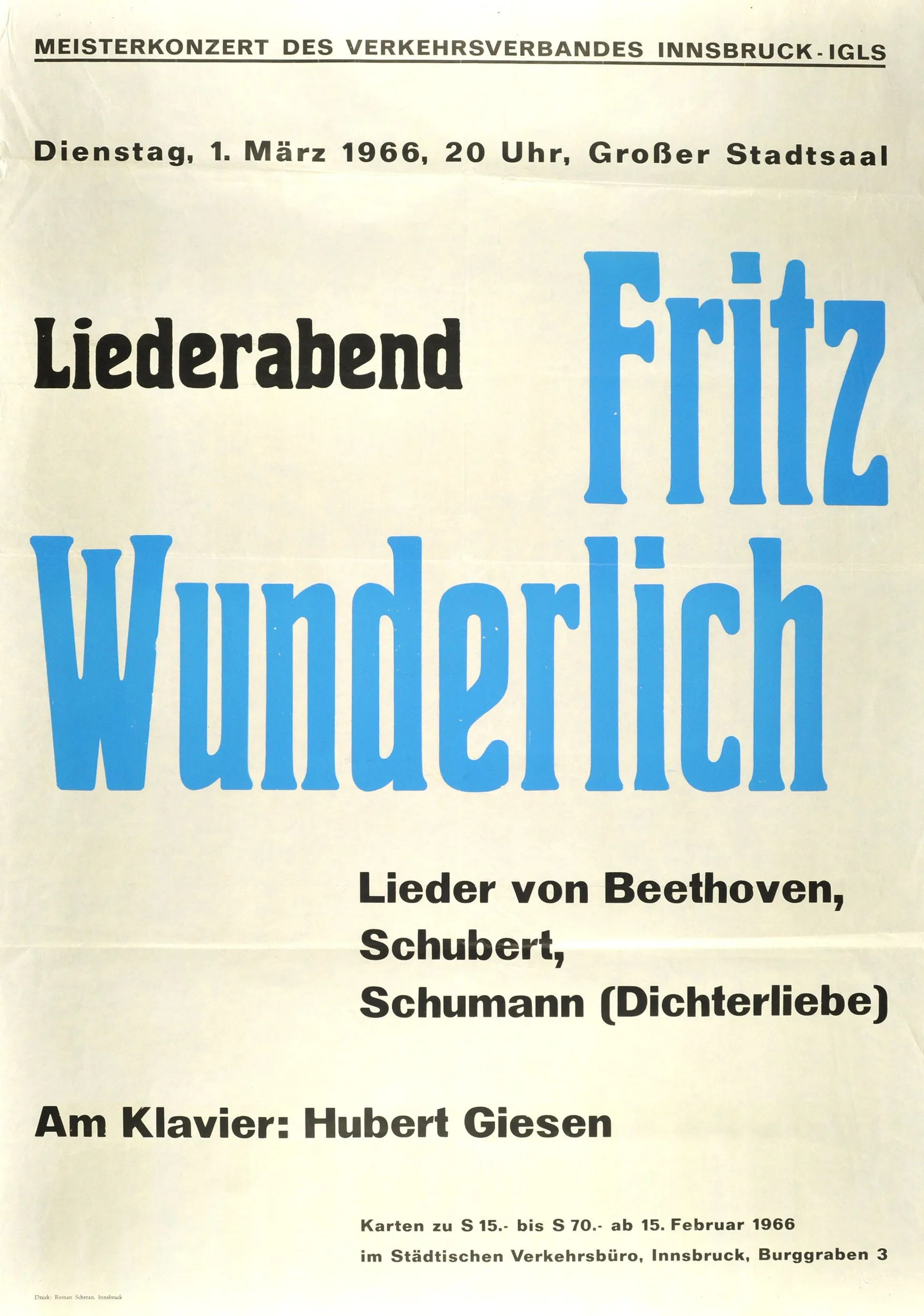 Ein Liederabend Mit Fritz Wunderlich