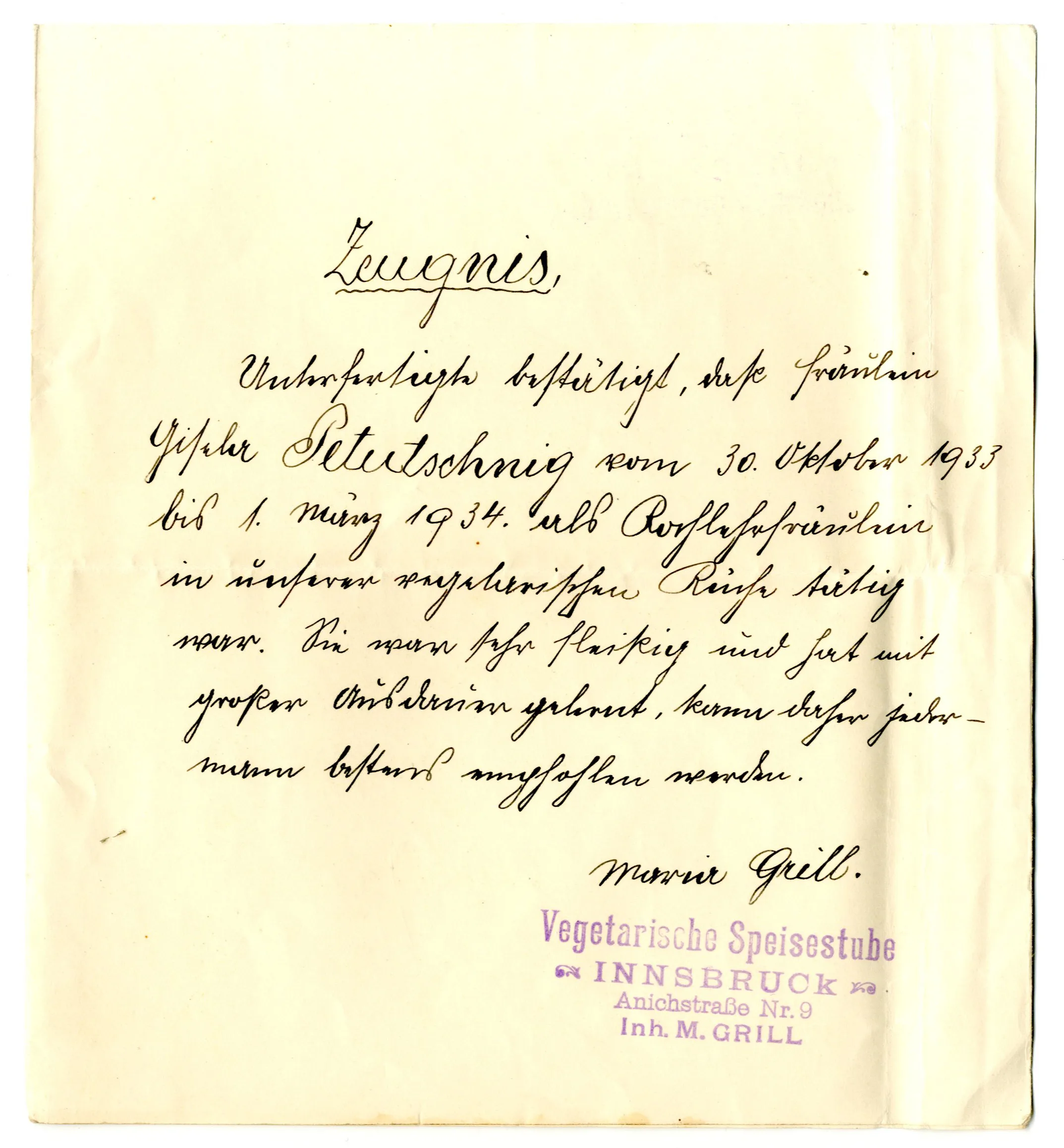 Vegetarische Speisestube